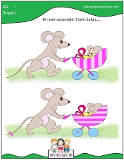 okul öncesi İki Resim Arasındaki Farkı Bul